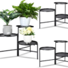 2 Pack Metal Plant Stand 3 Tier Flower Stands Rotatable Corner Plant Shelf Multiple Tall Plant Holders for outside Vertical Plant Rack for Indoor Outdoor Patio Living Room Balcony Office