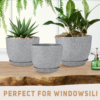 Plant Pots 12 10 9 Inch Set of 3, Flower Pots with Multi Mesh Drainage Holes, Large Planters for Indoor Outdoor Garden Plants and Flowers (Gray) - Image 5