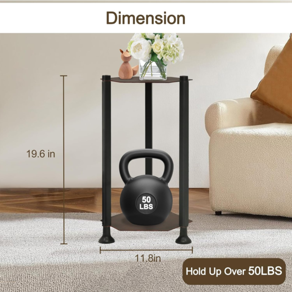 Tall Plant Stand Indoor,2 Tiers Metal Plant Stand,Flower Pot Holder Metal Plant Rack Organizer,Hex Pot Plant Planter Display for Home Garden Patio Bathroom Office Living Room Balcony Corner(Bronze) - Image 3