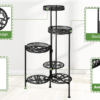 Plant Stand Indoor Outdoor 6 Tier 35.5'' Tall Metal Plant Planter Display Storage Shelf for Home Garden Patio Bathroom Office Living Room Balcony Corner(Black) - Image 8