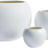 Signature Mount Sherman 1-Piece Fiberstone Planter for Indoor/Outdoor, White, 10" H X 13" Dia (8" Opening) - Small - Image 2