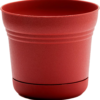 Saturn round Planter with Saucer Tray: 12" - Burnt Red - Durable Plastic Pot, Matte Finish, Removable Saucer, for Indoor & Outdoor Use, Gardening, 3 Gallon Capacity
