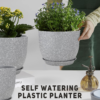 Plant Pots 12 10 9 Inch Set of 3, Flower Pots with Multi Mesh Drainage Holes, Large Planters for Indoor Outdoor Garden Plants and Flowers (Gray) - Image 6