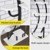 Plant Stand Indoor 2 Pcs 6 Tier, Metal Corner Plant Stand Tall Plant Shelf with Hanger, Plant Shelf Indoor Curved Flower Pot Holder for Home, Black and White - Image 3