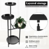 Plant Stand Metal Indoor Outdoor 4 Tier Tall Corner Flower Pot Holder Stands Multiplel Planter Rack Display Shelves for Patio Living Room Balcony Office Tiered Plant Table, Black - Image 6