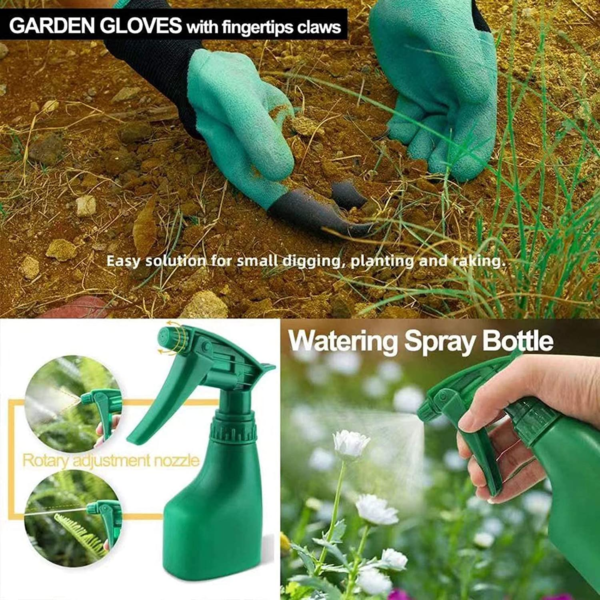 Handle Garden Planting Tools Set for Woman Man 11 Pieces for Gardening Gifts,Heavy Duty Aluminum Hand Tool with Apron,Storage Tote Bag - Image 4