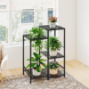 Plant Stand Indoor Outdoor Metal Plant Shelf 3 Tiers 5 Potted Corner Flower Rack for Living Room Patio Garden Balcony, Black (3 Tier-Black) - Image 3