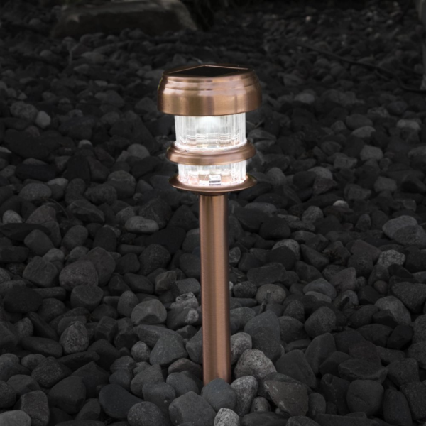 Solar Powered Lights (Set of 4)- LED Outdoor Stake Spotlight Fixture for Gardens, Pathways, and Patios by -Copper - Image 2