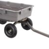 800 Pound Capacity Heavy Duty Poly Yard Garden Steel Dump Utility Wheelbarrow Wagon Cart with 2 in 1 Towing ATV Handle, Gray - Image 6