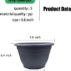 5-Pack 10 Inch Plastic Planters, round Flower Pots with Drainage Holes, Thick Sturdy Traditional Garden Pots Indoor and Outdoor(Dark Gray) - Image 3