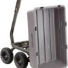 800 Pound Capacity Heavy Duty Poly Yard Garden Steel Dump Utility Wheelbarrow Wagon Cart with 2 in 1 Towing ATV Handle, Gray - Image 7