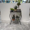 2 Tier 18.7'' Tall Rectangular Metal Plant Stand Rack for Small Pot Plants,Black - Image 6