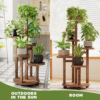 5 Tier Tall Plant Stand Indoor, Corner Wood Plant Shelf with Wheels for Multiple Plants, Tiered Flower Stand for Patio Garden Balcony Living Room Bedroom - Image 7