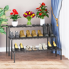 3 Tier Ladder Potted Plant Stands for Indoor Plants Outdoor Plant Shelf,Adjustable Multifunctional Metal Plant Stand Suitable for Living Room Balconies and Gardens,Medium Size (Black) - Image 2
