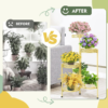 Plant Stand Indoor Outdoor 6 Tier 35.5'' Tall Metal Plant Rack Organizer 6 Flower Pot Holder Shelves Planter Display Storage Bathroom Office Living Room Balcony Corner(Gold) - Image 4