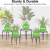 Plant Stands-5 PCS Heavy Duty Flower Pot Stands, Anti-Rust Metal round Shelf, Flower Pot Stands for Room Indoor and Outdoor Courtyard, Gardens. - Image 2