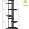 Plant Stand for Indoor Corner Tall 6 Potted Flower Bamboo Shelf Plants for Outdoor Plant Holder Display Rack for Living Room Balcony Bedroom(Black) - Image 7