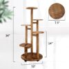 5 Tiered Tall Plant Stand for Indoor, Wood Plant Shelf Corner Display Rack, Multi-Tier Planter Pot Holder Flower Stand for Living Room Balcony Garden Patio (Walnut) - Image 6