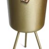 Mid-Century Metal Flowerpot with Stands, Gold Stylish Modern Floor-Standing Flowerpot,Suitable for Orchid, Aloe Indoor Outdoor Decoration 8.5'' Wide 18'' High