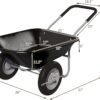Enlarged 2-Wheel Wheelbarrow, Easy Loading and Dumping Garden Cart, Heavy Duty Utility Dump Cart for Outdoor Lawn Yard Farm Ranch, Black - Image 5