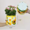 Colorful Bees and Sunflowers Plant Pots, Cute Unique Succulent Planters with Drainage, Rainbow Small Mushrooms Flower Planters Pots for Indoor Plants, Funny Eclectic Home Decor - Image 3