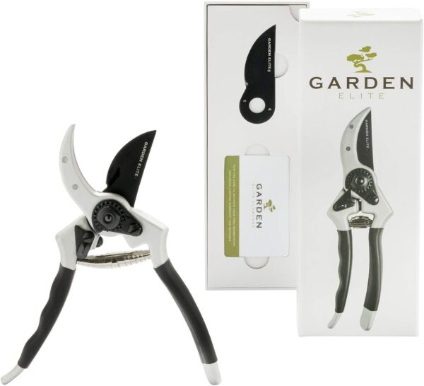 Razor Sharp Bypass Pruning Shears - Lifetime Replacement - Free Extra Blade, Spring & Ebook - Japanese Steel - Premium Hand Pruners - Garden Shears - Garden Clippers - Secateurs with Ergonomic Handles