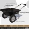 Enlarged 2-Wheel Wheelbarrow, Easy Loading and Dumping Garden Cart, Heavy Duty Utility Dump Cart for Outdoor Lawn Yard Farm Ranch, Black - Image 6