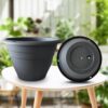 5-Pack 10 Inch Plastic Planters, round Flower Pots with Drainage Holes, Thick Sturdy Traditional Garden Pots Indoor and Outdoor(Dark Gray) - Image 4