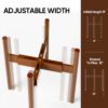 Adjustable Bamboo Plant Stand 8 to 12 Inches, Single Floor Stand for Indoor Plants, Dark Brown Planter Stand, Pot Plant Not Included - Image 2