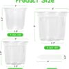 60-Pack 4/5/6 Inch Clear Nursery Pots with Drainage Holes, Transparent Plastic Plant Pots, Reinforced Seed Starter Pots Flower Pots Come with 50Pcs Plant Labels - Image 2