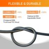 Garden Hose 150Ft X 5/8 in Heavy Duty, Flexible and Lightweight Water Hose, Burst 600 Psi, Kink-Less Hybrid Rubber Hose for Backyard, 3/4'' Solid Metal Fittings for All Your Watering Need - Image 4