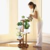 5 Tiered Tall Plant Stand for Indoor, Wood Plant Shelf Corner Display Rack, Multi-Tier Planter Pot Holder Flower Stand for Living Room Balcony Garden Patio (Walnut) - Image 2