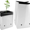 Grow Bags Thick Plastic Grow Bags for Potting, Seedlings, Rootings, 20 Gallon 10 Pack, Black Interior and White Exterior