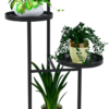 Plant Stand Metal Indoor Outdoor 4 Tier Tall Corner Flower Pot Holder Stands Multiplel Planter Rack Display Shelves for Patio Living Room Balcony Office Tiered Plant Table, Black - Image 2