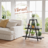 Plant Stand for Indoor Outdoor Tiered Plant Shelf 3 Tier 8 Potted Bamboo Flower Holder Ladder Rack for Multiple Triangle Table Plant Pot Stand (Black 3-Tier) - Image 4