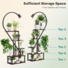5 Tier Plant Stand Indoor with Grow Lights - Half Heart Shaped Plant Stands for Indoor Plants Multiple, Plant Shelf with 4 Hanging Hooks - Display Stand for Home Decor, Living Room, Balcony - Image 4