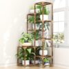 10 Tier Tall Corner Plant Stand Shelf Indoor Outdoor, Large Wood Plant Rack Holder Ladder Flower Stand Display for Living Room Patio Porch Garden Window
