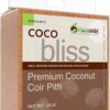 Organic Coco Coir by Coco Bliss - Compressed Coco Coir Brick with Low EC and Ph Balance - High Expansion for Flowers, Herbs, and Planting - Renewable Coconut Soil (10Lb Block)