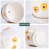 Plant Pots,Set of 3 Ceramic Flower Pots for Indoor Plants,4+5+6 Inch Planter with Drainage Hole Saucer,Garden Pots Catus Planters (Sunflower Set of 3) - Image 4