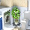 Plant Stand Indoor Outdoor - Metal Planter Holder Shelf Tall Tiered Flower Pot Display Organizer Rack for Garden, Patio, Living Room, Bathroom, Office (Black) - Image 5