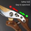 Garden Shears, Pruning Shears with Japanese SK4 Steel Blades, Garden Secateurs for Gardening Heavy Duty, Pruner Scissors Out Door, Bypass Pruner Hedge Clippers, Tree Trimmer (Wood Grain) - Image 5