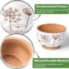 YBX 8 Inch + 6 Inch White&Terracotta Flower Pots, Succulent Ceramic Plant Pots with Drainage Holes, Terracotta Planters for Indoor Plants - Image 4