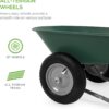 Dual-Wheel Home Utility Yard Wheelbarrow Garden Cart W/Built-In Stand for Lawn, Gardening, Grass, Soil, Bricks, and Construction, Green - Image 7