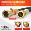 Garden Hose 150Ft X 5/8 in Heavy Duty, Flexible and Lightweight Water Hose, Burst 600 Psi, Kink-Less Hybrid Rubber Hose for Backyard, 3/4'' Solid Metal Fittings for All Your Watering Need - Image 5