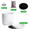 Set of 2 Plants Pot, 6 Inch Ceramic Planter Pot for Plants with Drainage Hole and Saucer, White, 94-V-S-1 - Image 4