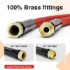 Hot/Cold Water Hose 5/8" X 50 Ft,Heavy Duty Red Garden Hose -50℉ to 190℉,Flexible & Lightweight Rubber Hoses with 3/4" Brass Fittings for Yard,Outdoor,Farm - Image 5