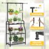 Plant Stand Indoor Outdoor, Heavy Duty Metal 3 Tiered Hanging Plant Shelf for Multiple Flower Planter Holder Tall Large Rack for Living Room Garden Balcony, Black - Image 5