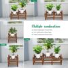 Wood Flower Stand Small Plant Stand Indoor Outdoor Plant Shelf Low Window Shelf for Plants Windowsill Plant Rack for Patio Balcony Hallway Garden (45.5”Long,Multiple Combination Way,4 Tiers) - Image 4