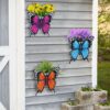 Set of 3 Butterfly Wall Hanging Planter Decor Art, Metal Wall Mounted Planters Garden Yard Decorative Flower Pot Indoor Outdoor Wall Planter Succulent Plant Container - Image 7
