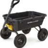 7GCG-NF Heavy-Duty Poly Dump Cart with No-Flat Tires, 7 Cu Ft, 1200 Lb Capacity, Black